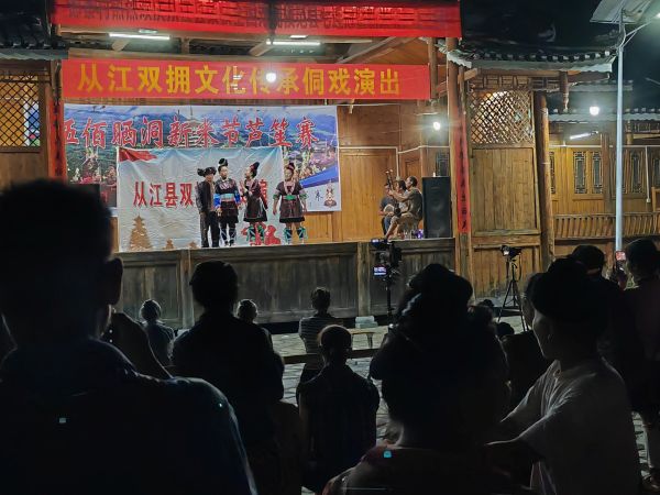 图为  在洛香镇晒洞文化广场演出现场（陆远海  摄）.jpg